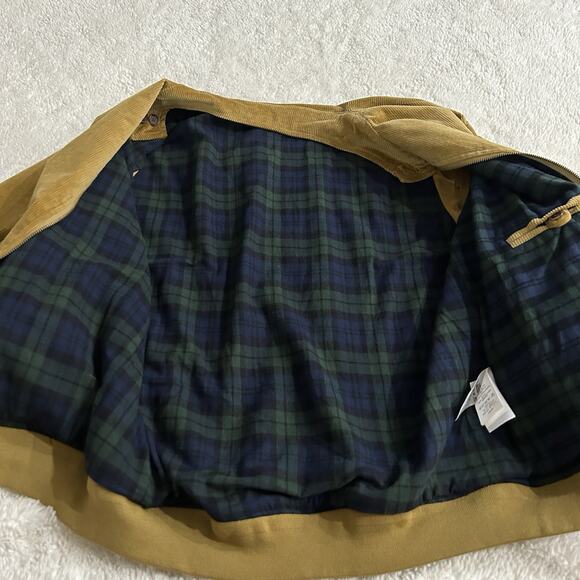 Polo Ralph Lauren Corduroy Brwn Eisenhower Jacket Sz XL Plaid Green Insulation - Picture 7 of 10